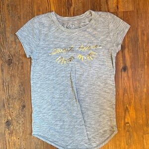 LOFT Kids Heather Gray Tee with Gold Print